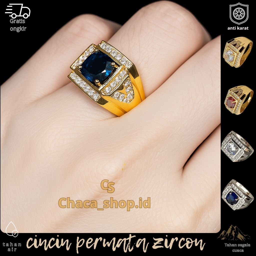 Cincin Batu Akik Pria Dewasa Titanium Batu Permata | Cincin Maskulin Model Terbaru