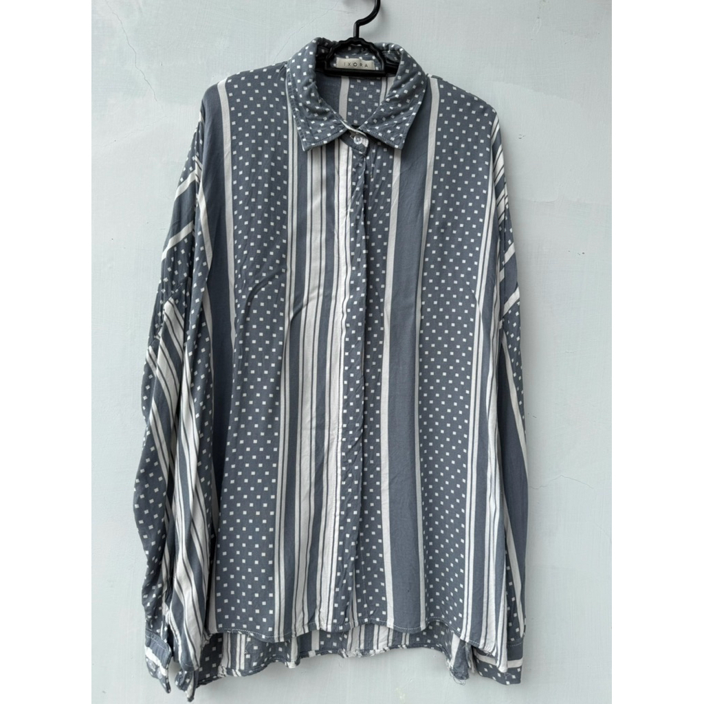 BAJU KEMEJA WANITA BRAND HM ZARAA POLOSAN MOTIF