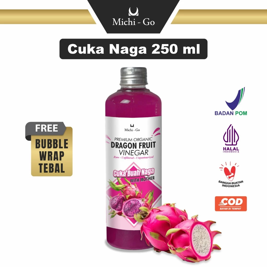 

Michigo - Cuka Buah Naga 250ml - Dragon Fruit Vinegar 250ml- Cuka Buah Naga Pencegah Kanker