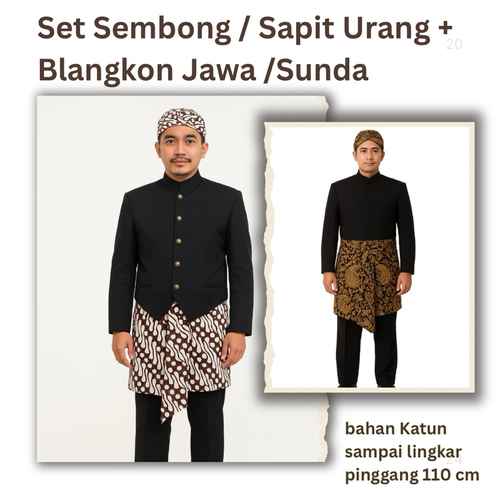 Set Sembong / Sapit Urang + Blangkon Jawa / Sunda