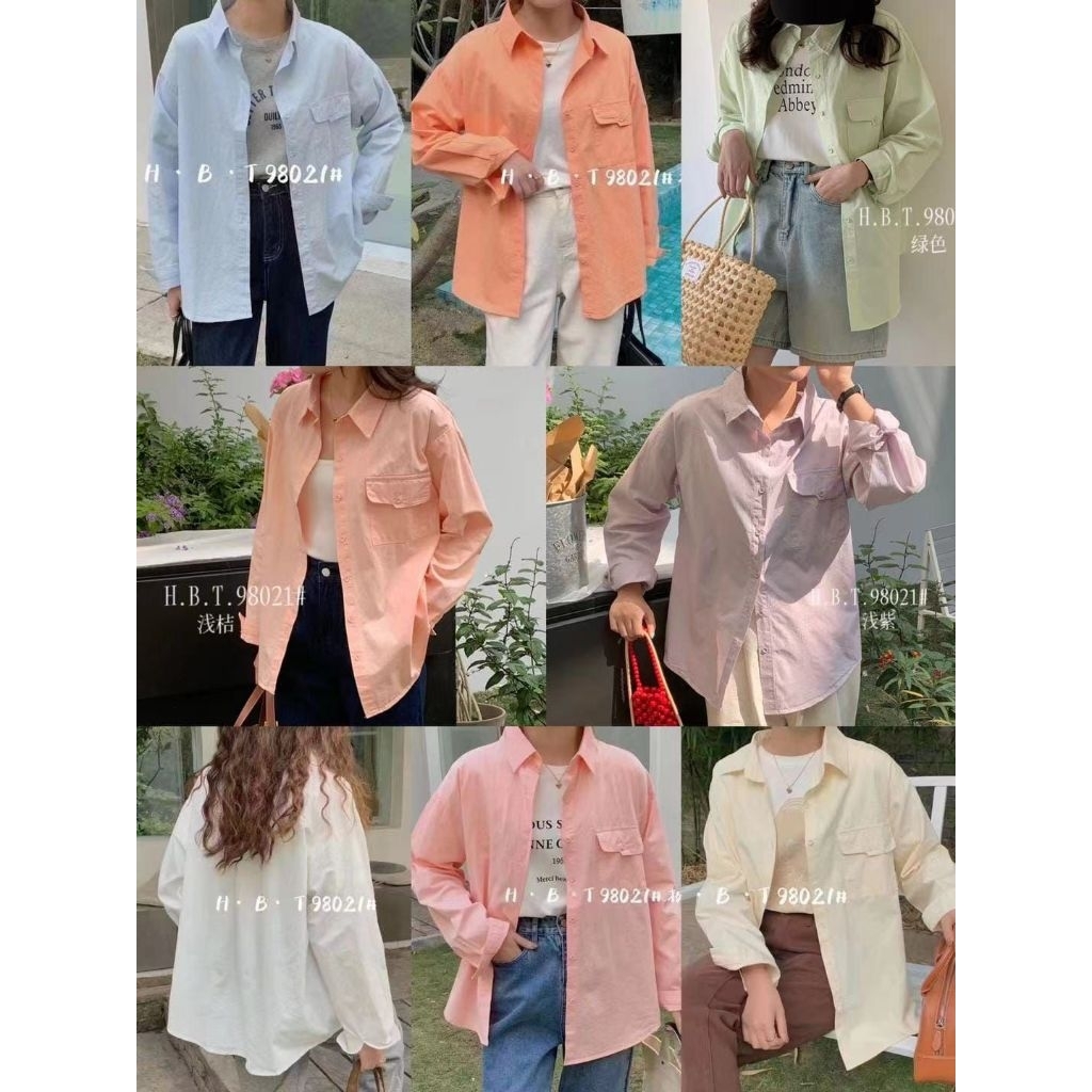 98021 HBT / kemeja HBT Dilla kantong satu / kemeja HBT / kemeja oversize / kemeja wanita / atasan wa