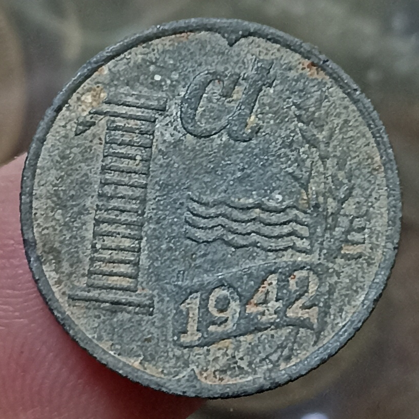 Koin Kuno Belanda 1 Cent - German Occupation Tahun 1942