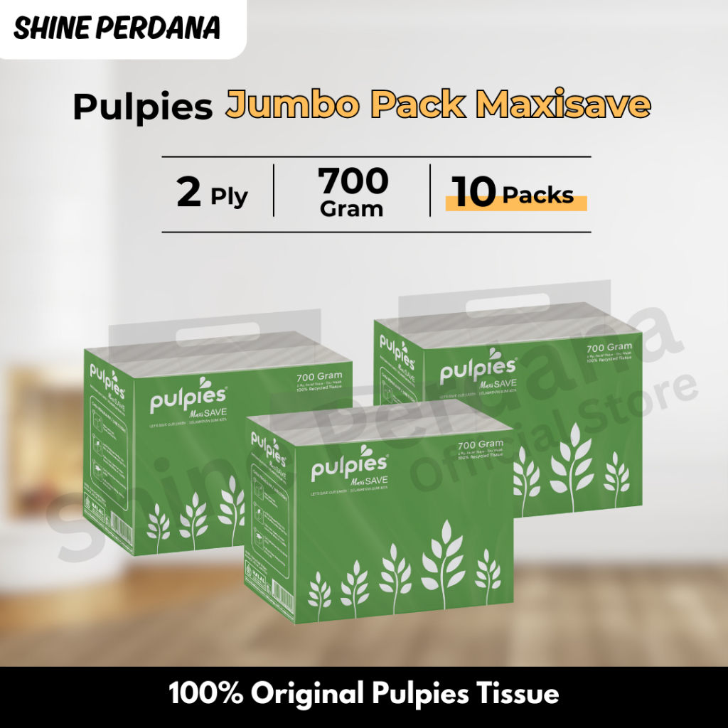 PAKET HEMAT 10 Packs Tissue PULPIES Jumbo Pack Maxisave 700 Gram