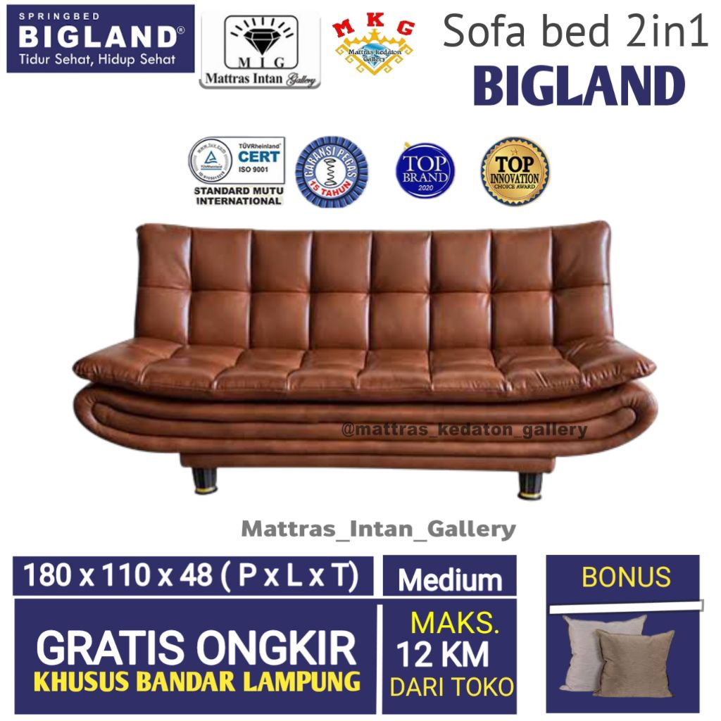 Sofabed Bigland 2in1 oscar - Sofa bed 2 in 1 bigland oscar bandar lampung mattras kedaton gallery bd