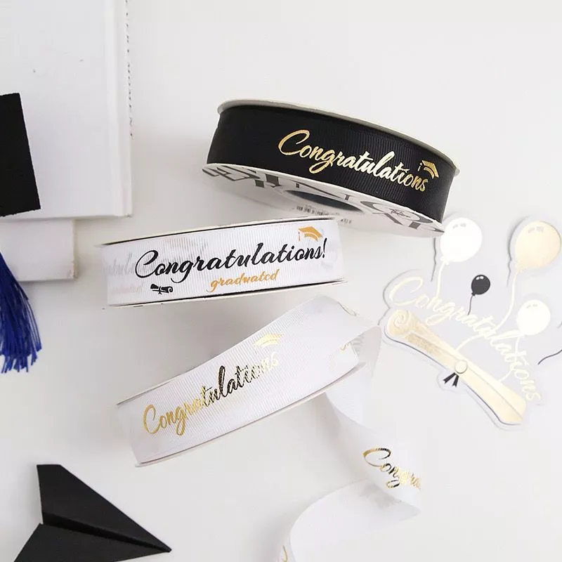 

PITA PREMIUM KADO BUKET PER 1 YARD PITA PER 1 YARD 90 cm TULISAN Congratulation Wisuda 2.5CM / pita satin / pita buket