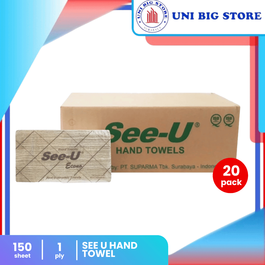 SEE-U Tissue Hand Towel BROWN Coklat SEE U SeeU Tisu Tangan 150 sheets - DUS