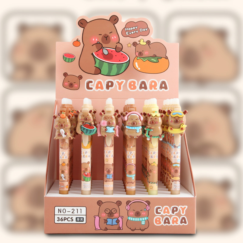 PULPEN GEL CETEK CAPYBARA KARAKTER/PULPEN GEL CETEK  LUCU/PULPEN LUCU BISA DIHAPUS CAPYBARA