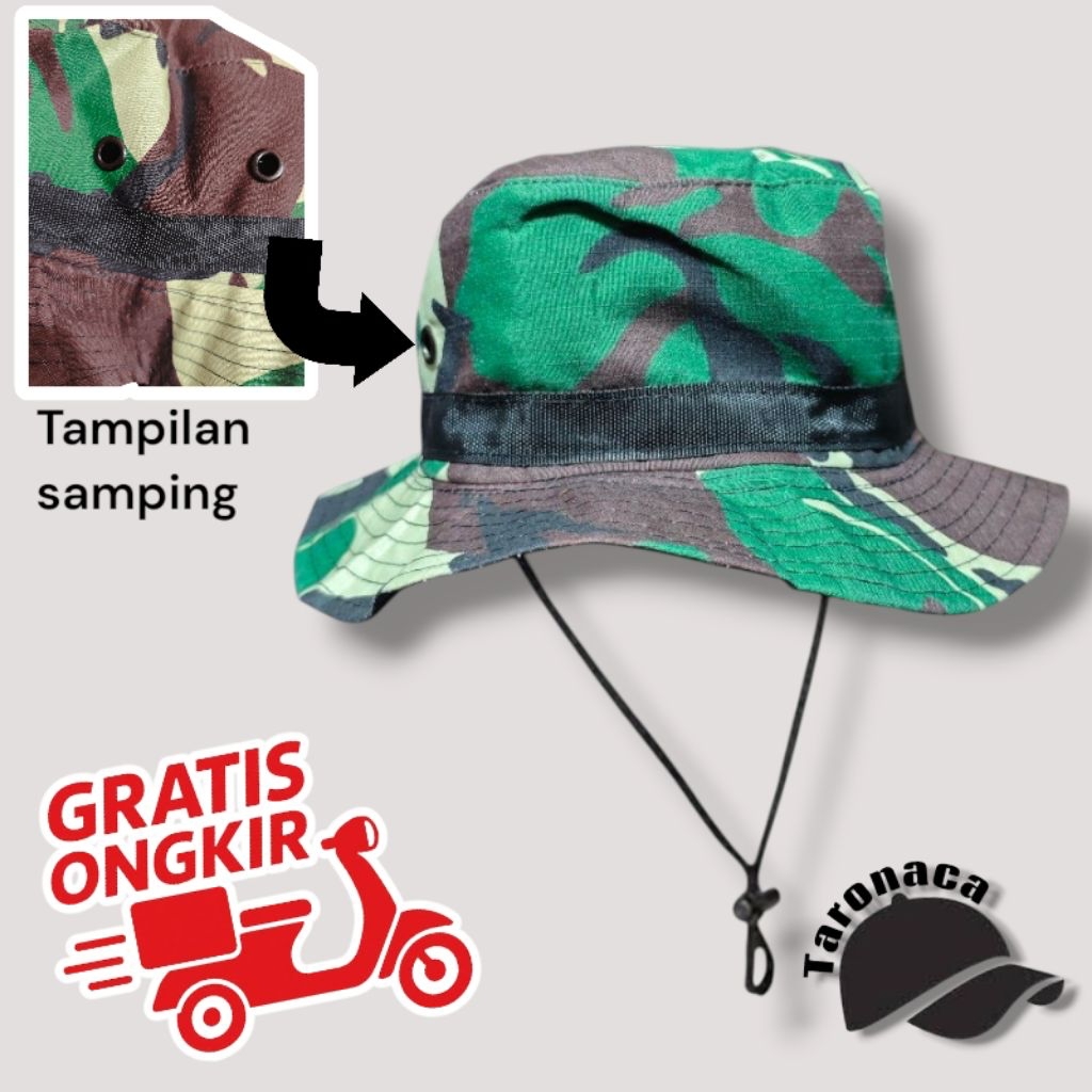 Topi Rimba loreng Ripstop mata domba