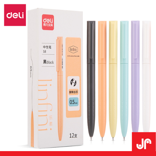 

DELI LINFINI SEMI GEL PEN 1 PAK/ PULPEN SEKOLAH ANAK 0.5MM / PILPEN WARNA PASTEL LUCU HARGA 1 PAK