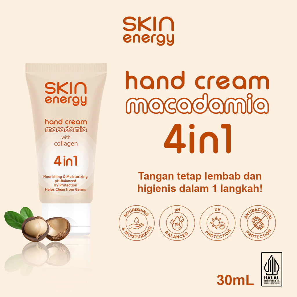 Makarizo Skin Energy Hand Cream Macadamia 4in1 30mL - Makarizo Skin Energy Hand Cream with Macadamia