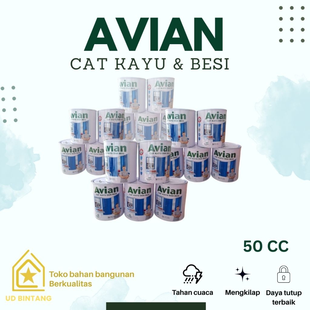 Cat Kayu dan Besi Avian 50 cc Mengkilap dan Cepat Kering