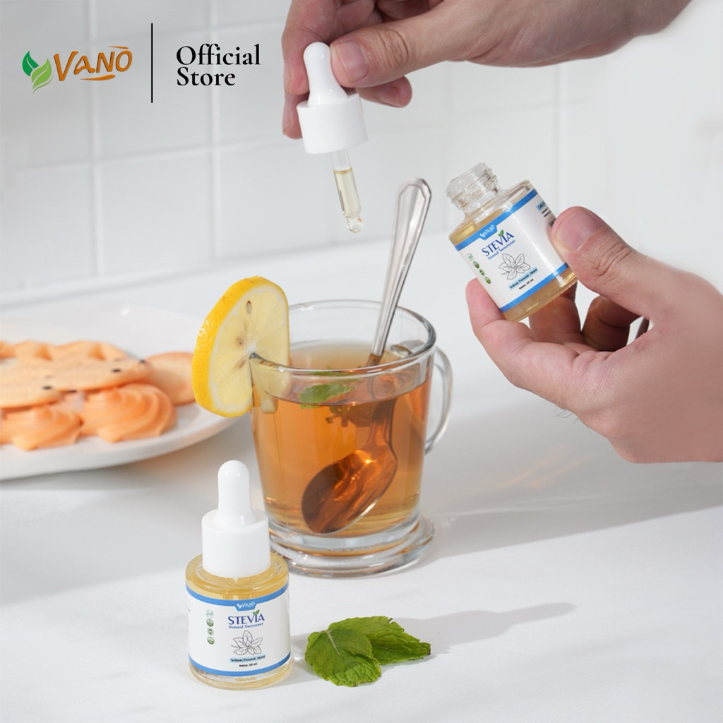 

Vano Stevia Natural Sweetener 20ml - 0 Kalori Cocok untuk Minuman, Makanan dan Diet. FREE Botol Kosong 10ML