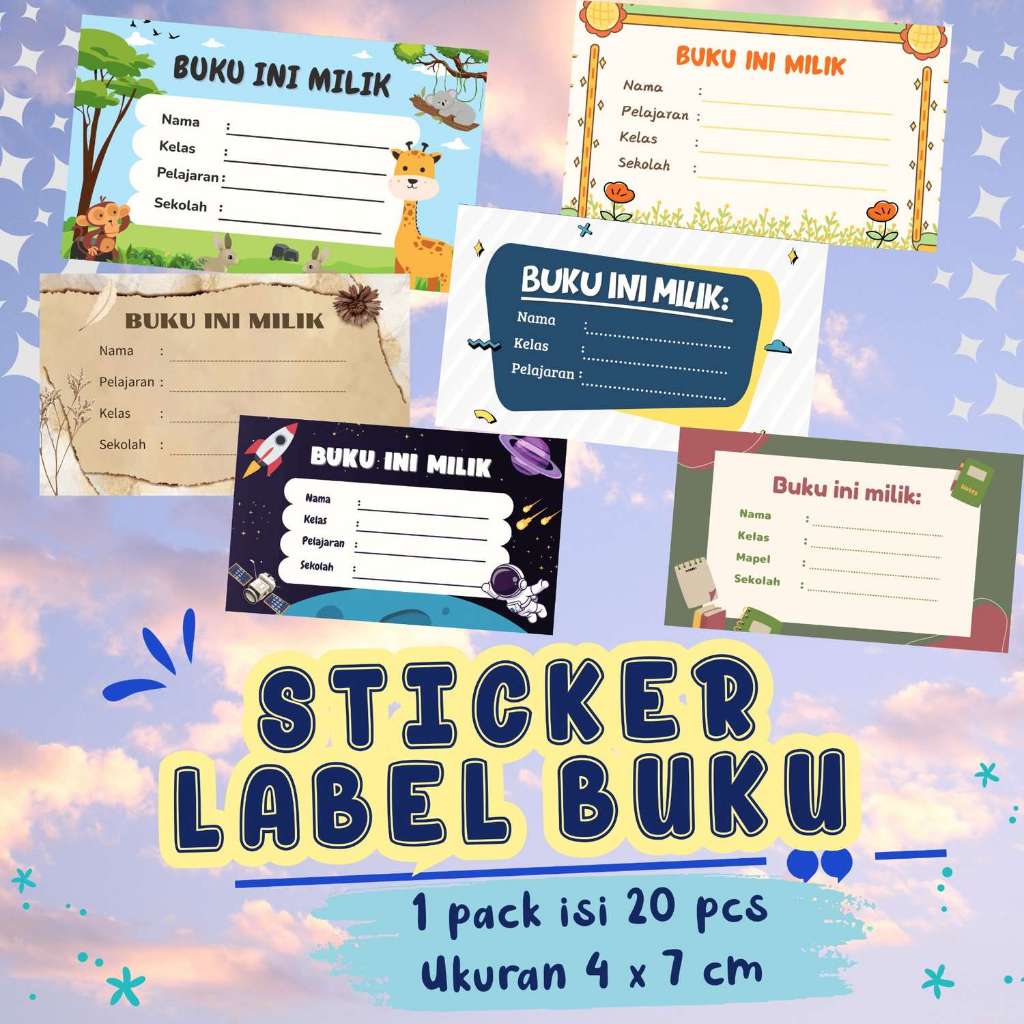 

[Hokky's] Sticker Label Buku Pelajaran Custom Nama