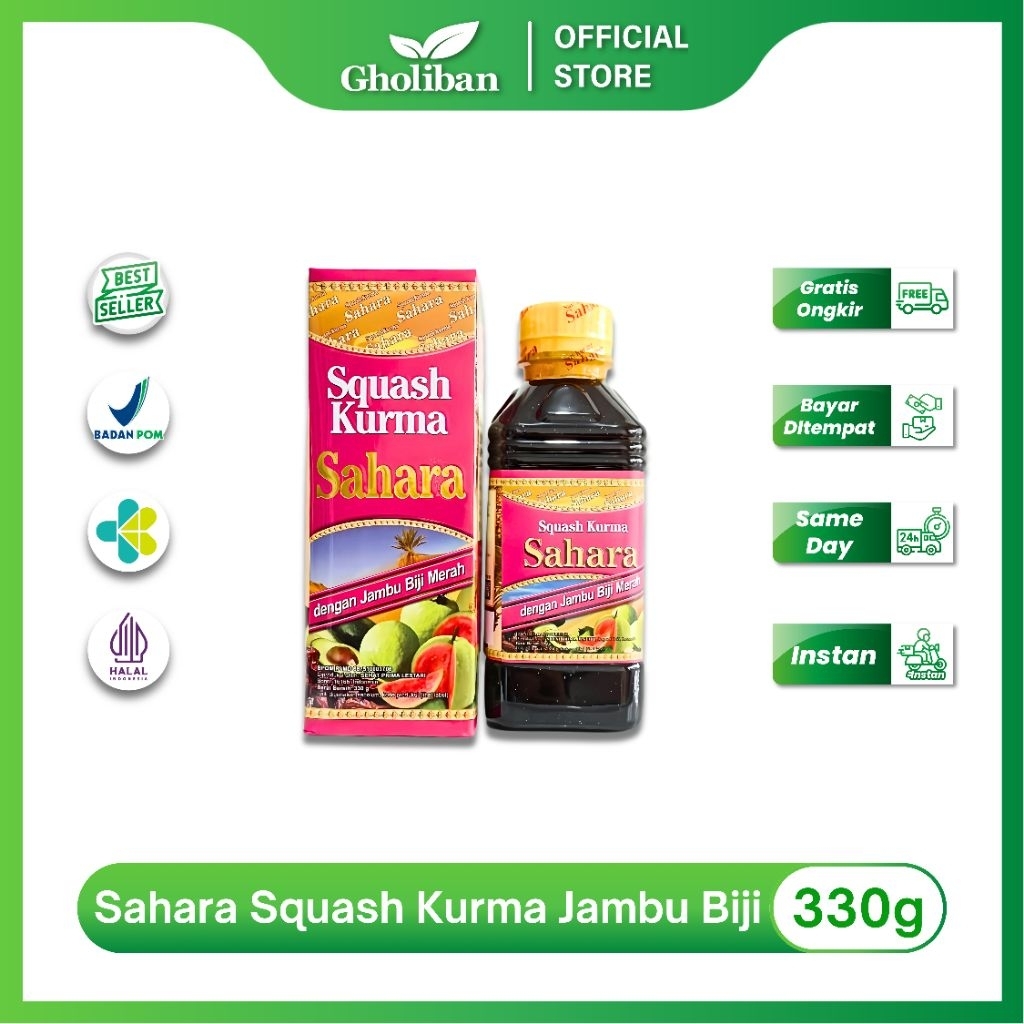 

Sahara Squash Sari Kurma Plus Jambu Biji 330g Menjaga Daya Tahan Tubuh dan Stamina Tubuh