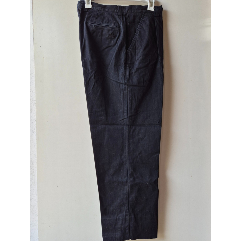 ADIDAS Pants Black Athletic Stretch Chino Flat Front Golf Vintage Celana Panjang Chinos Pria