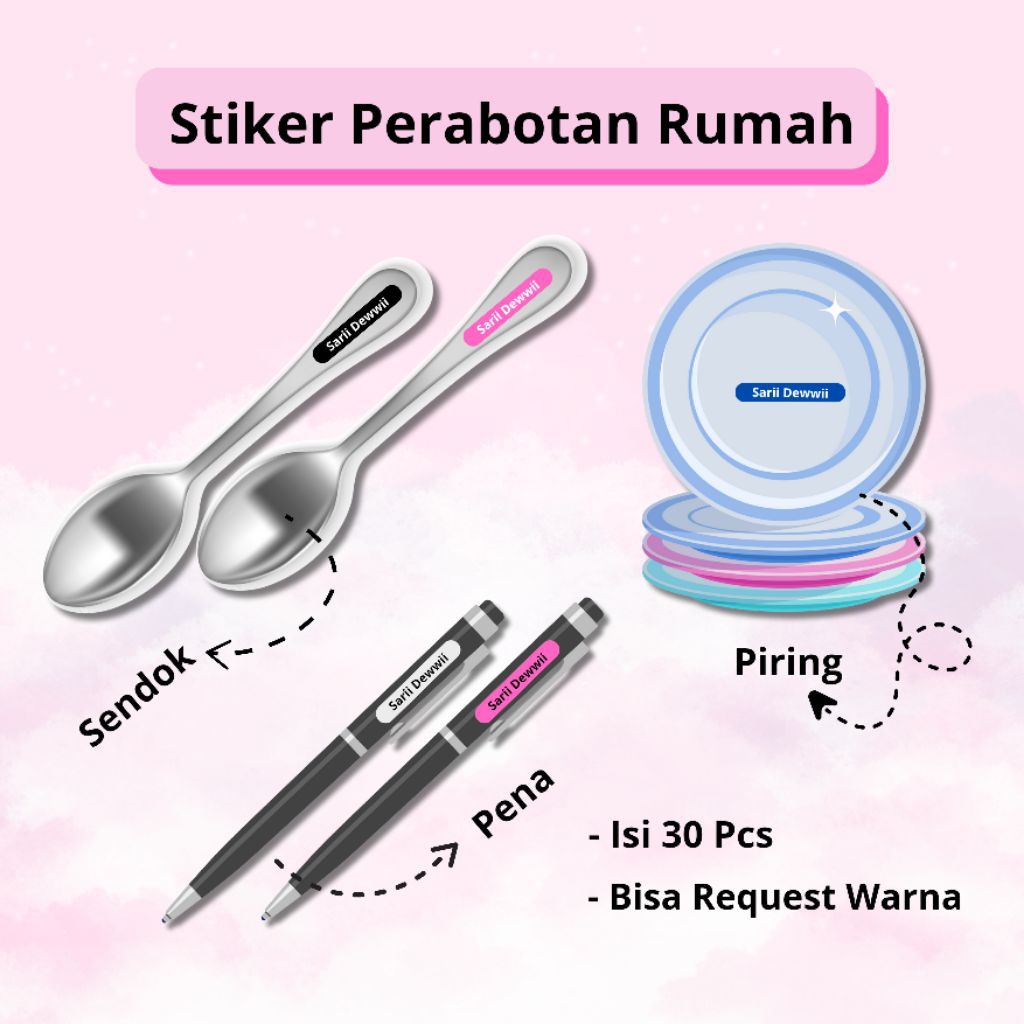 

STIKER PERABOTAN RUMAH | STIKER SENDOK PIRING | STIKER ANTI AIR