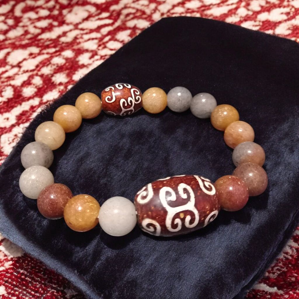 Gelang Batu Dingin Giok Martapura kalimantan dzi corak dayak borneo