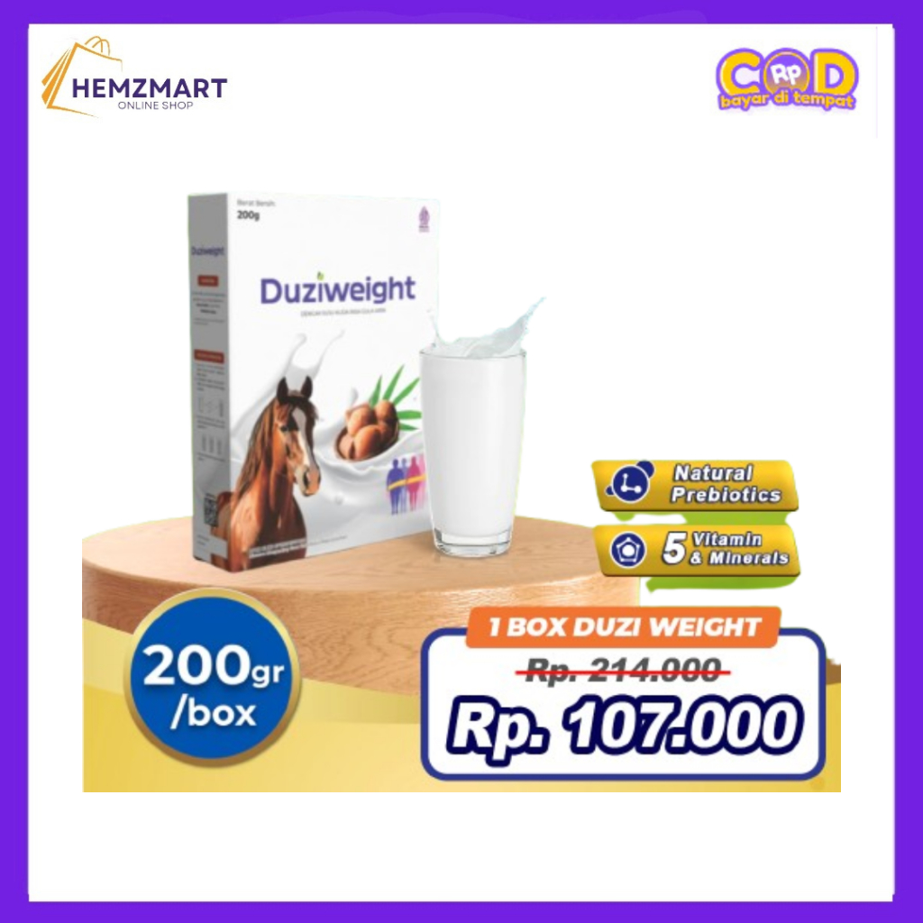 

Duzi Weight - Susu Kuda Penambah Berat Badan 200gr Nutrisi Tubuh Alami
