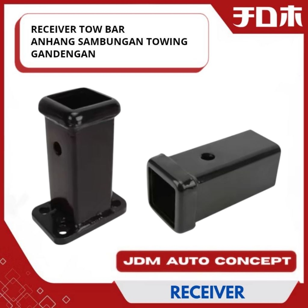 Receiver Tow Bar 5mm - Sambungan Towing Bemper Belakang - Anhang - Gandengan Car Pengaman