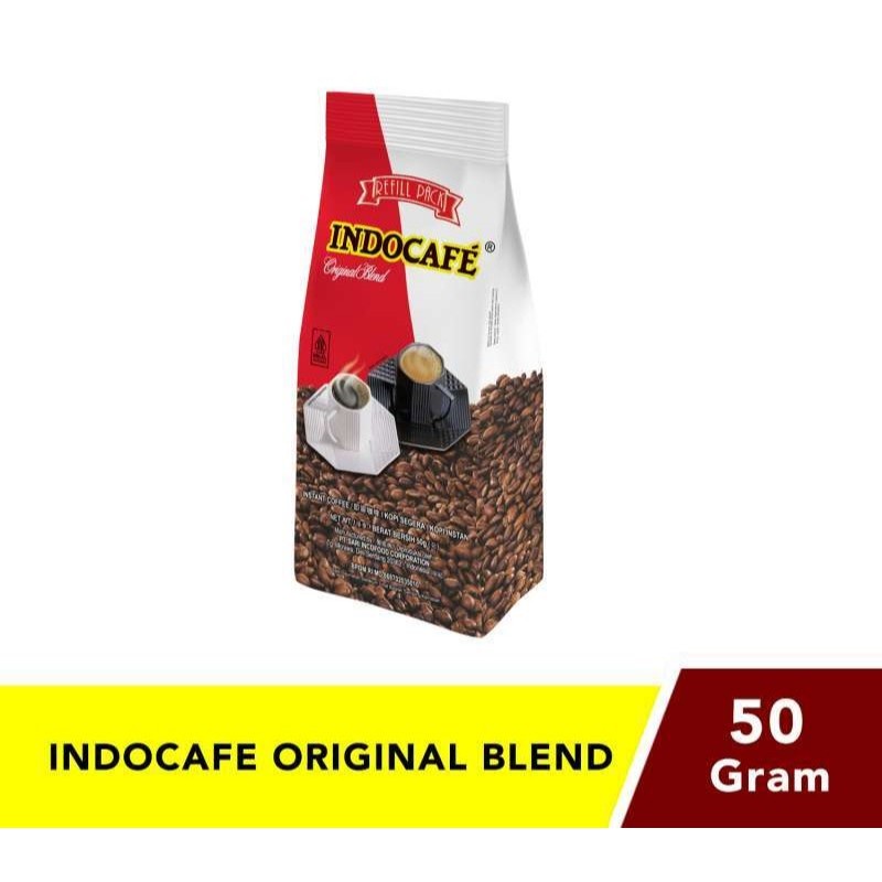 

INDOCAFE ORIGINAL BLEND REFIL 50GR/BUBUK KOPI YANG DIOLAH DARI BIJI KOPI ARABIKA DAN ROBUSTA