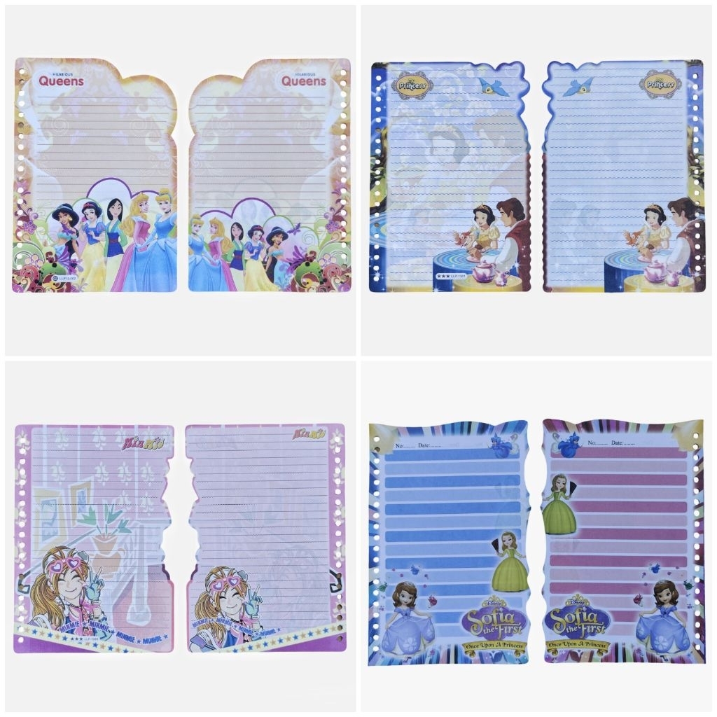 (HARGA PER LEMBAR) Kertas Binder/Loose Leaf Isi Binder A5 Princess Minmie