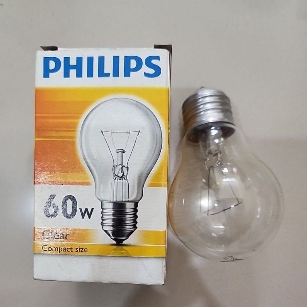 LAMPU BOHLAM PIJAR CLEAR 60W PHILIPS KUNING