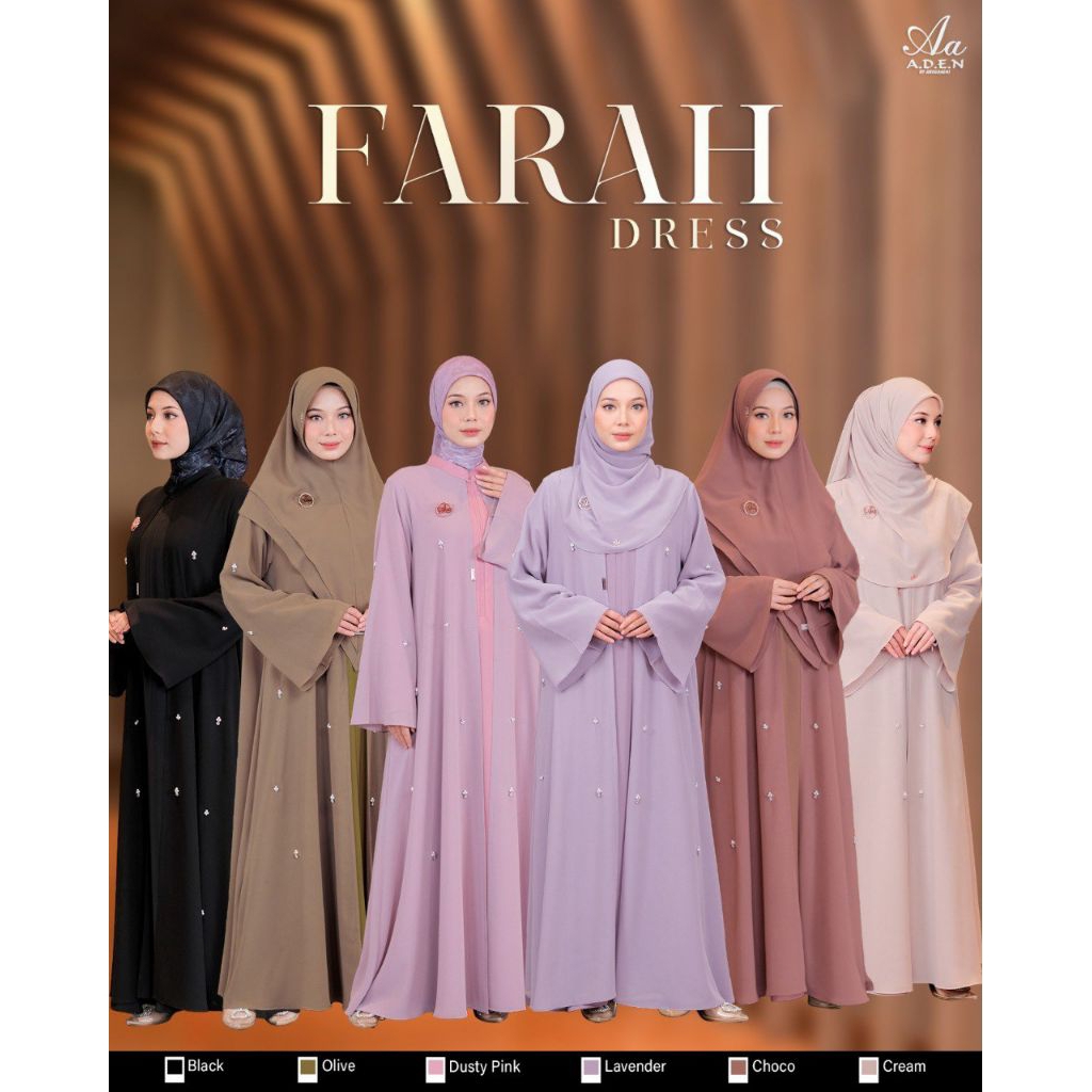 FARAH DRESS BY ADEN HIJAB - GAMIS CERUTY BABYDOLL (Hijab Dijual Terpisah)