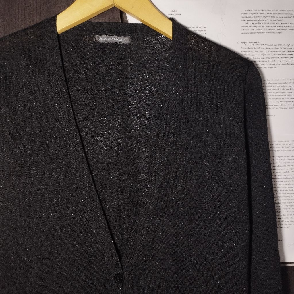 CARDIGAN RAJUT KNIT HITAM PREMIUM JEAN FELDINAND