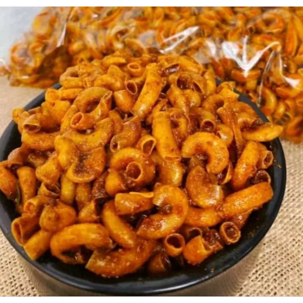 

Makaroni Cikruh 100 gram Pedas Daun Jeruk Enak Renyah