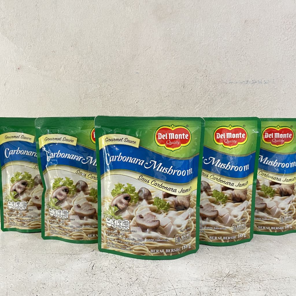 

Delmonte carbonara mushroom sauce 180 gram | saus carbonara jamur