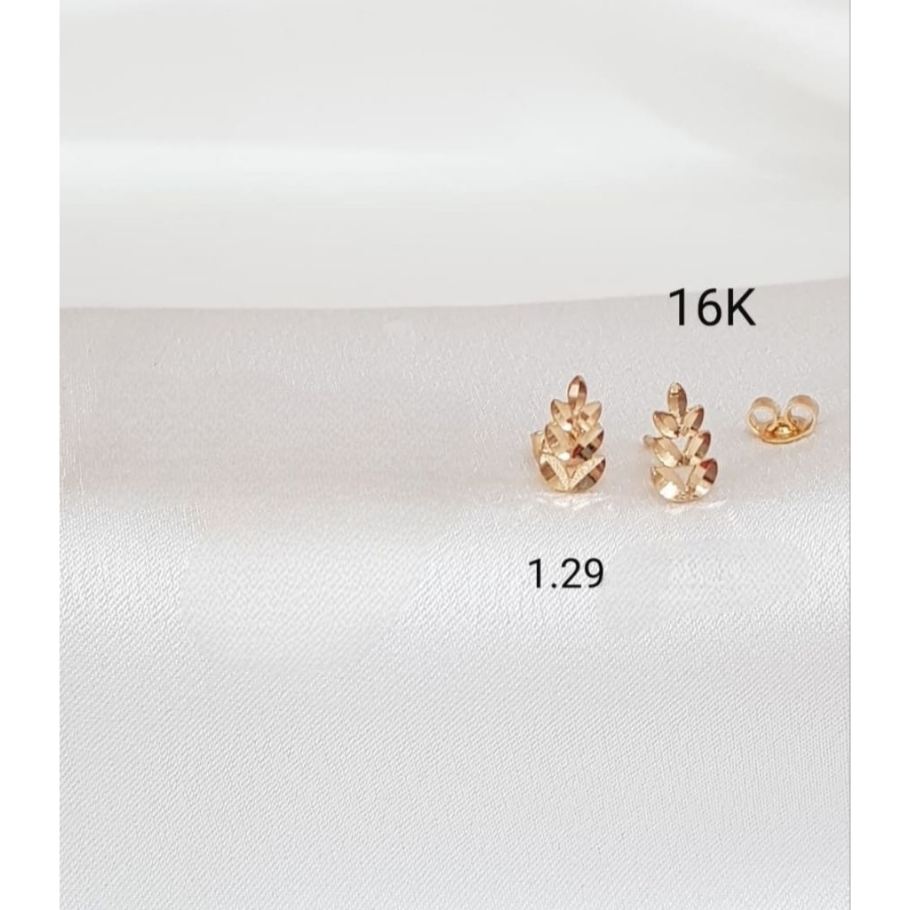 Anting emas 70 daun tumpuk