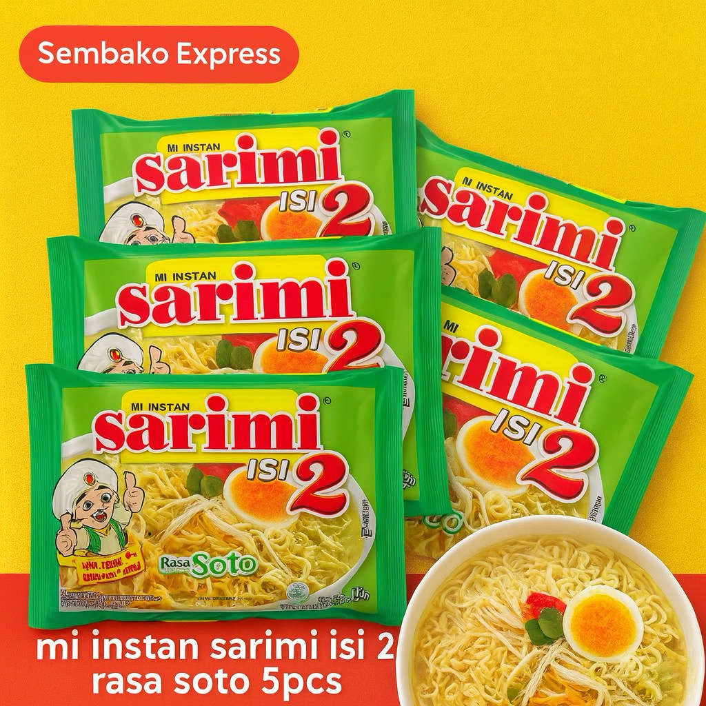 

Sarimi Mi Instan Isi 2 Rasa Soto – 5 Pcs