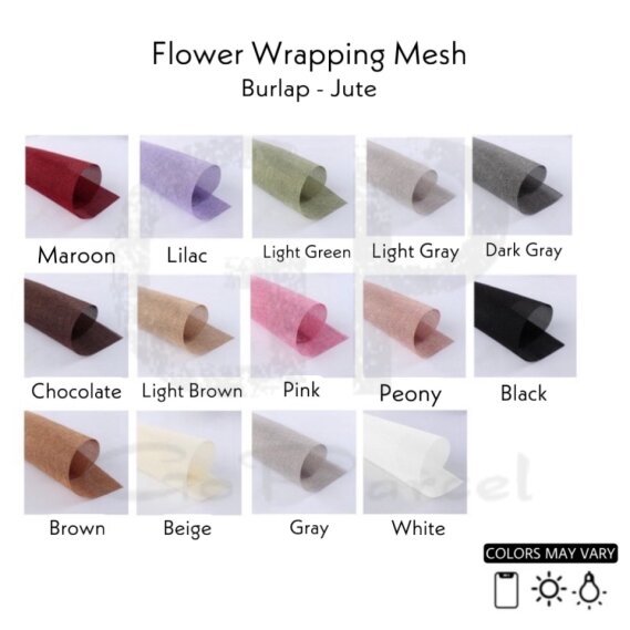 

( 1 Yard-50x80 ) FLOWER WRAPPING ROL - KOREAN MESH JUTE - KERTAS BUNGA BURLAP FLORIST GONI POLINET