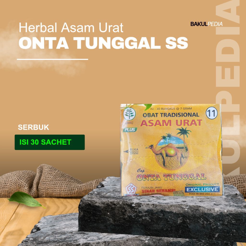 

Serbuk herbal Onta Tunggal Serambi Sehat Asam Urat untuk badan tetap fit | Serbuk 30 bungkus