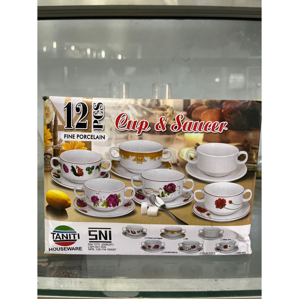 TANITI HOUSEWARE - 12PCS CUP & SAUCER KERAMIK
