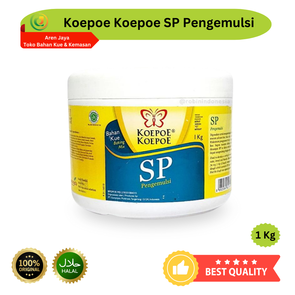 

Koepoe Koepoe SP Pengemulsi Pengembang Kue Bolu Donat Pelembut Kemasan 70 Gram 1 Kg Original