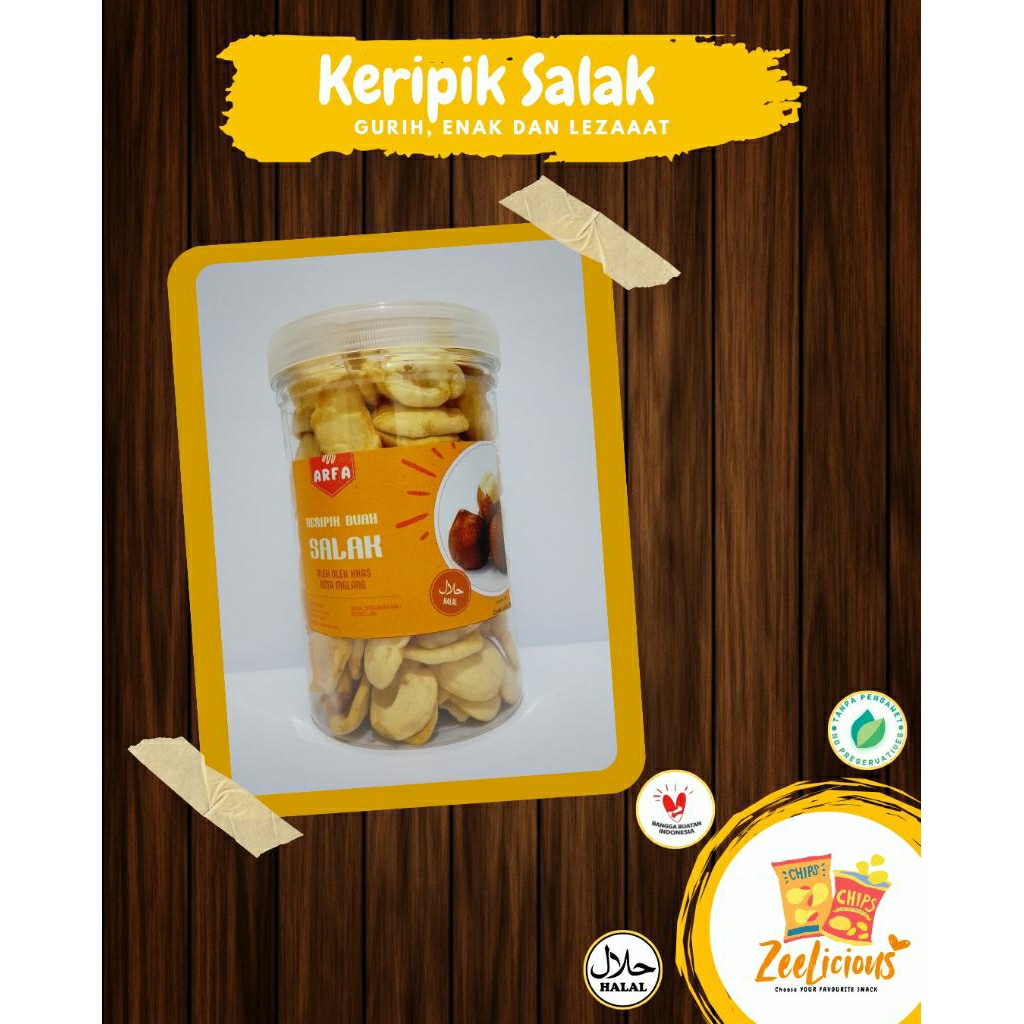 

[Oleh-oleh khas Malang-Batu] Keripik Buah Salak Kemasan Toples || Snakefruit Chips Jar 650ml - 1000ml