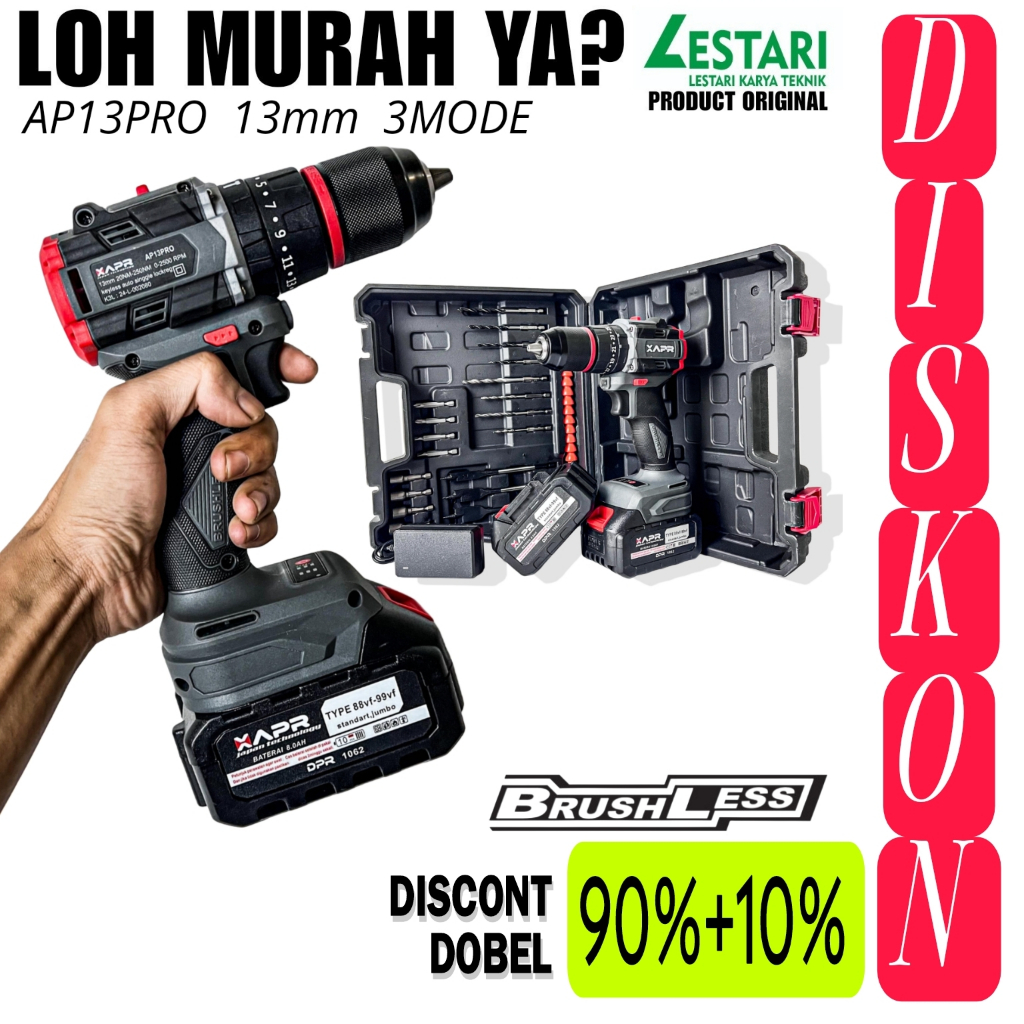 BOR IMPACT BATERAI APR AP13PRO BOR DRILL AP13PROMAX AP13PRO AP34+ BOR TEMBOK BETON CHUCK 13MM