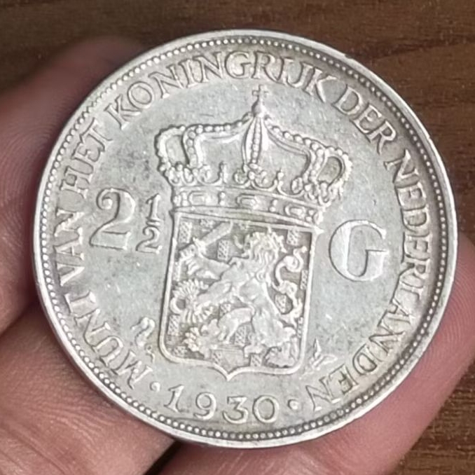 #10.WB. KOIN KUNO || KOIN PERAK || SILVER COIN WILHELMINA 2 1/2 G TAHUN 1930