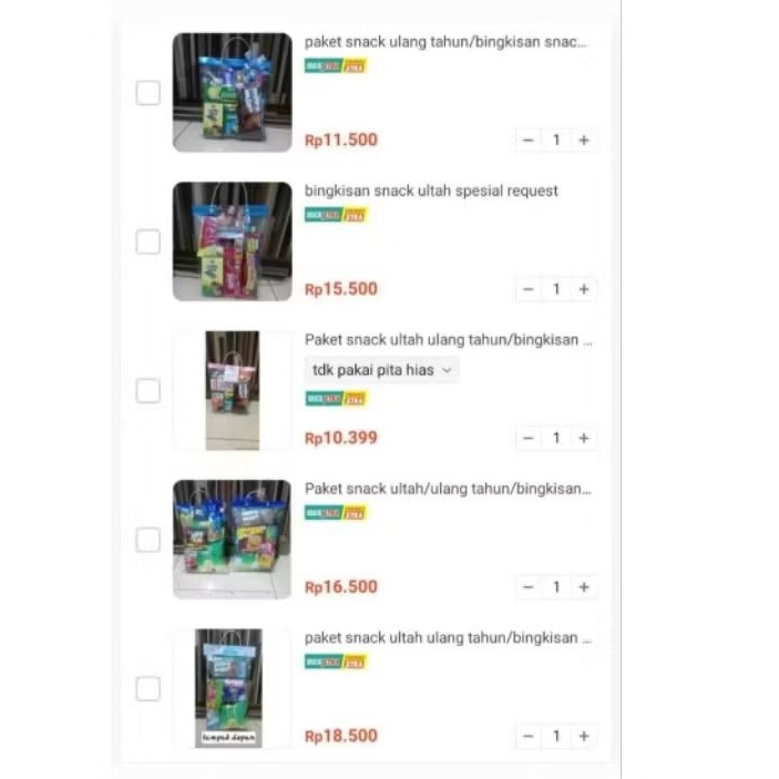 

bingkisan snack uktah untuk sample