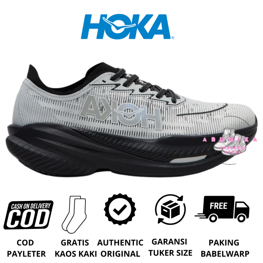Sepatu Running Pria Hoka Original Hoka Mach X 2 Black Stardust Original