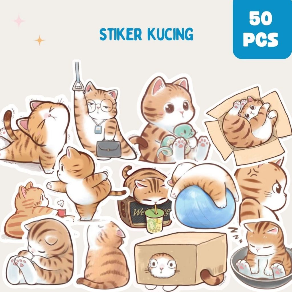 

Sticker Pack Kucing lucu Aesthetic Dekorasi Leptop Buku Jurnal