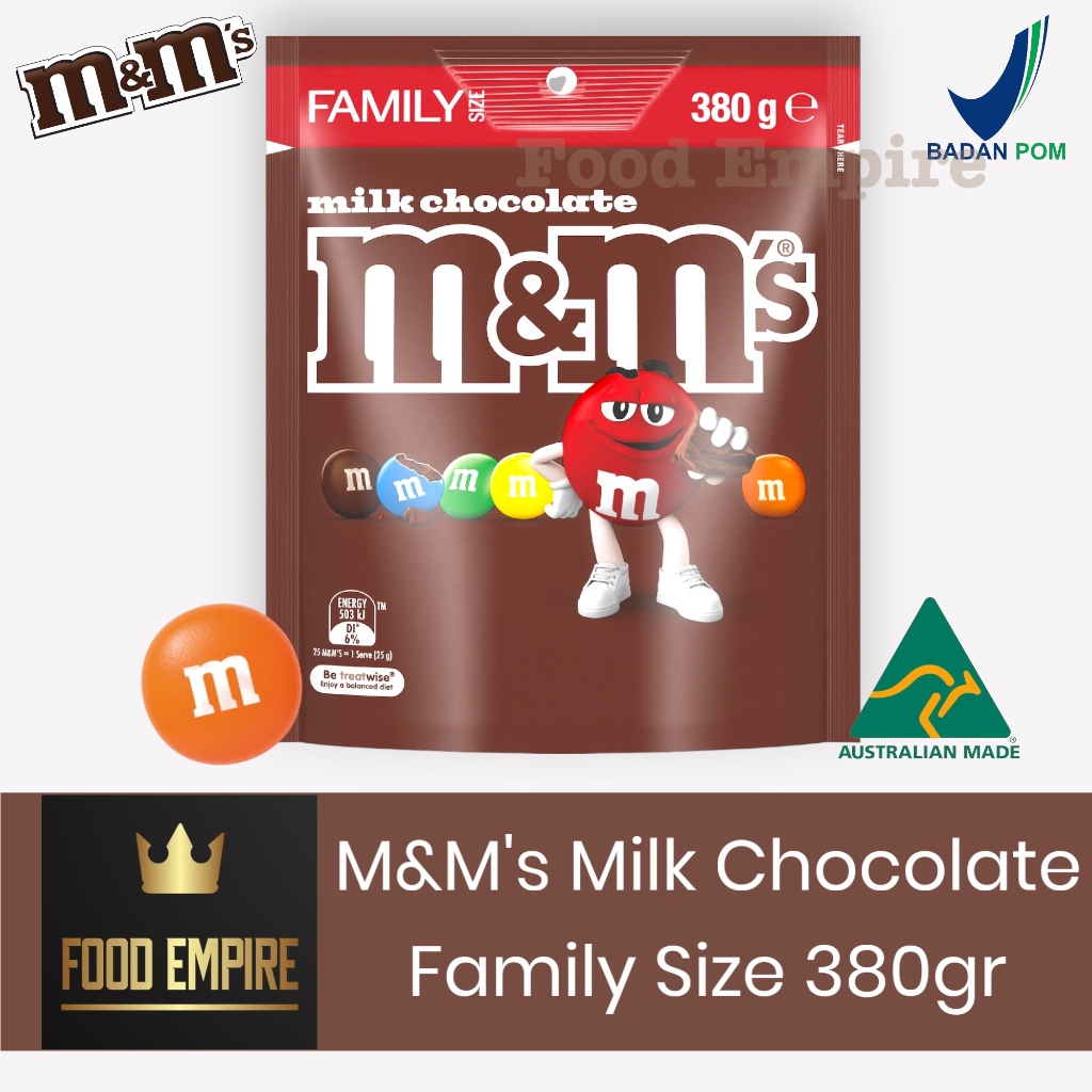 

M&M's Milk Chocolate Family Size 380gr | Cokelat MnM Share Pouch | M&M Australia