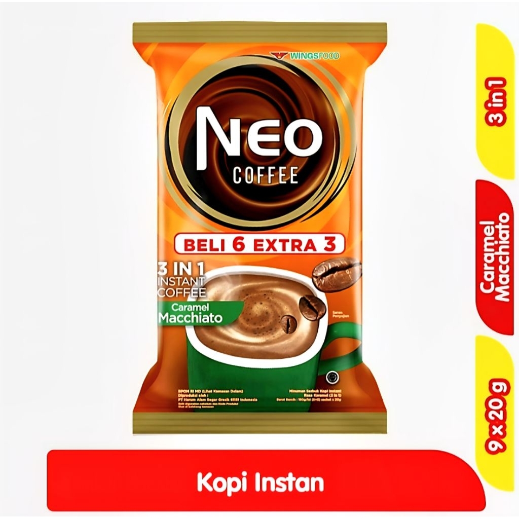 

NEO COFFE KOPI MACCHIATO KARAMEL SACHET 9x20gr