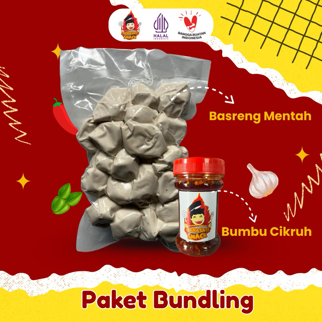 

Bundling Basreng mentah plus bumbu cikruh botol 125gr