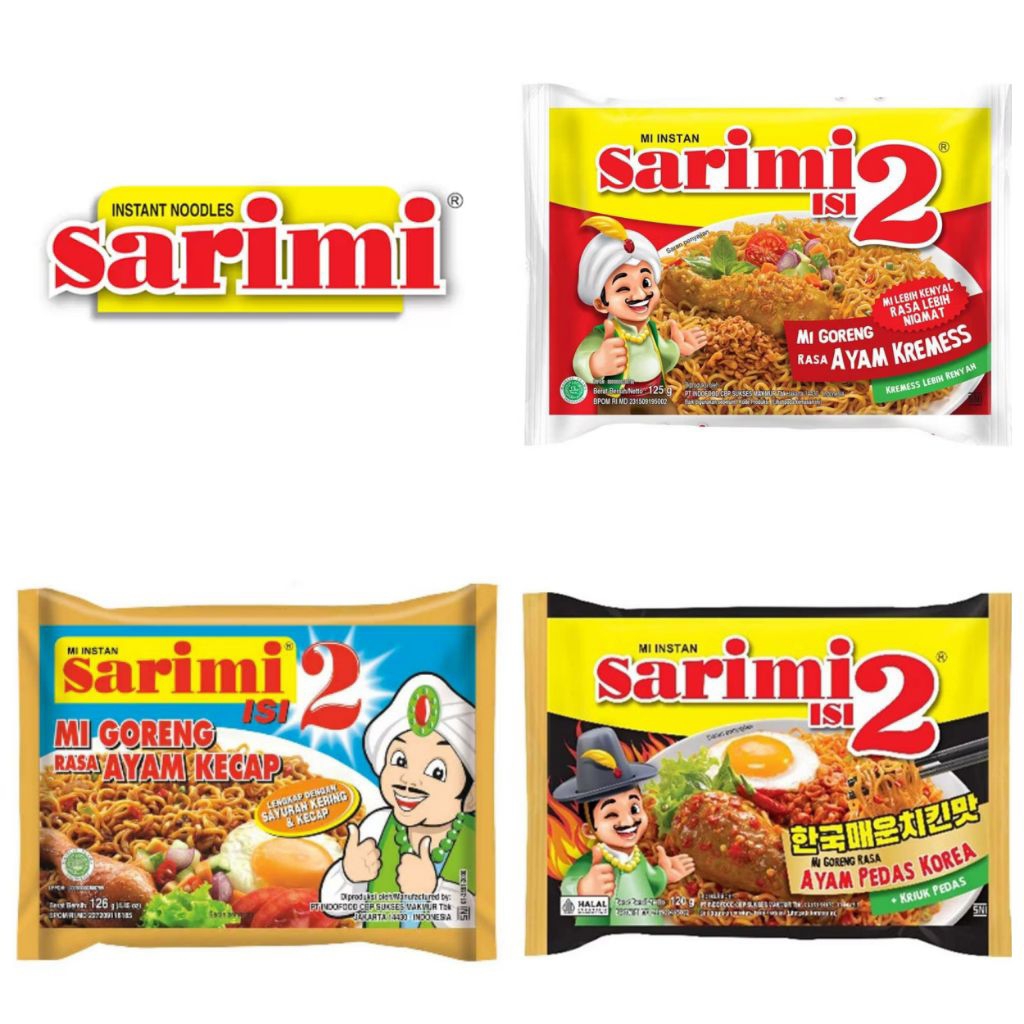

Sarimi Mi Goreng Instan Rasa Ayam Kecap / Sarimi Mi Goreng Instan Rasa Ayam Kremes / Sarimi Mi Goreng Instan Rasa Ayam Pedas Korea