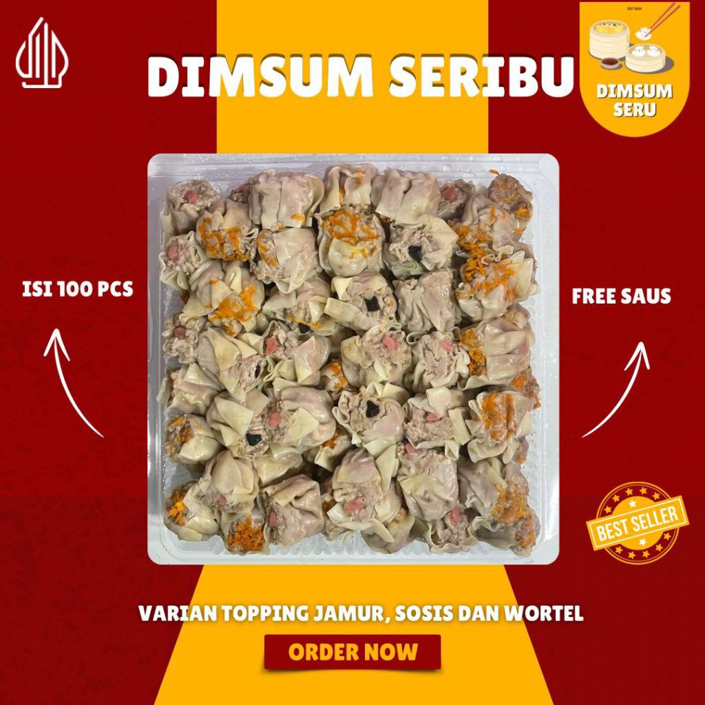 

Dimsum Seribu - Dimsum isi 100 pcs (16-19 gr/pcs) - Halal - Frozen