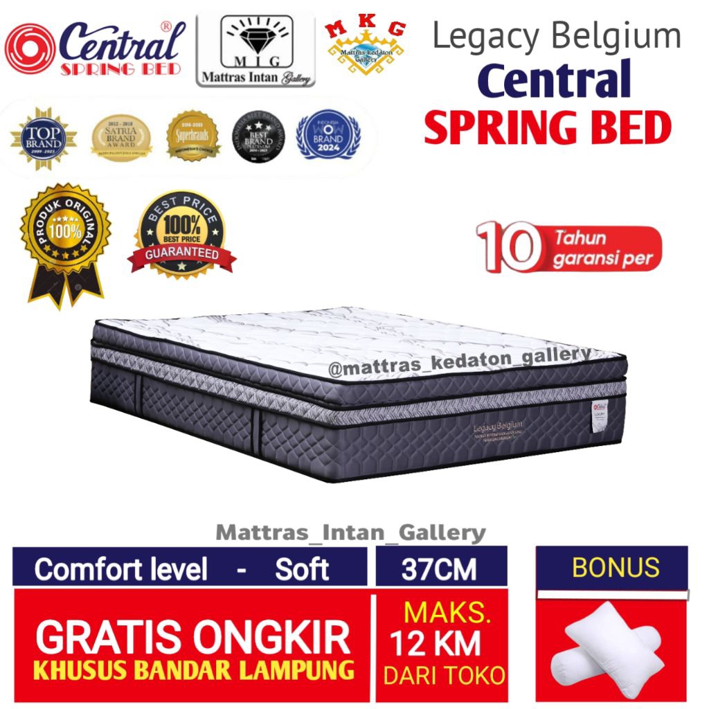CENTRAL SPRING BED LEGACY BELGIUM LATEX KASUR MATRAS MATTRESS KASUR ONLY MATTRAS KEDATON GALLERY