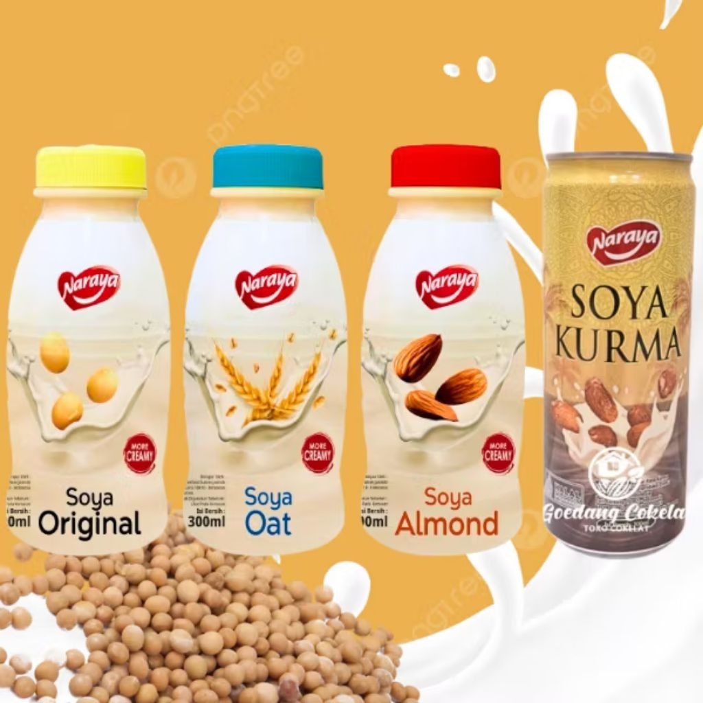 

Minuman Susu Soya Original Almond Oat Gandum 300ml NARAYA
