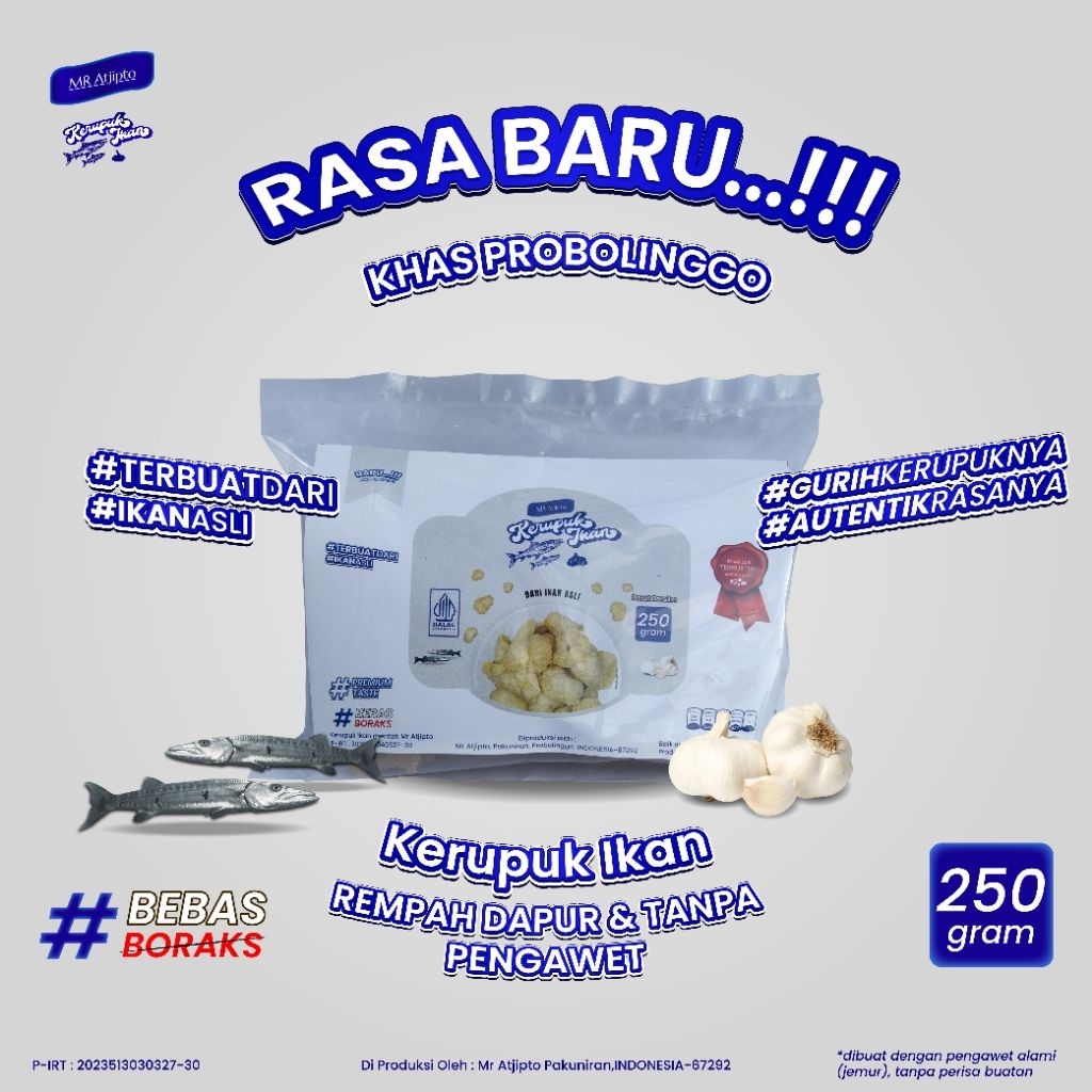 

Kerupuk mentah ikan mr atjipto (250 gr) Khas Probolinggo | Renyah dan Gurih
